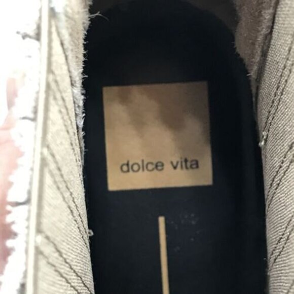 Dolce Vita Womens Size 11 Suede Pull On Ankle Boots Taupe/Tan/Khaki Stacked Heel - Picture 9 of 12